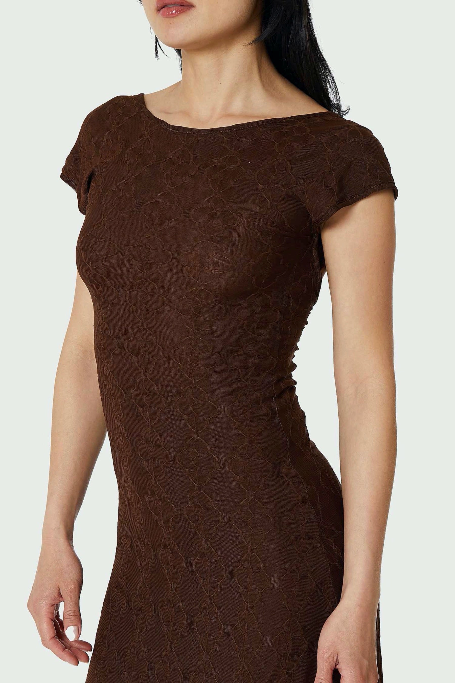 Brown Mariposa Backless Dress