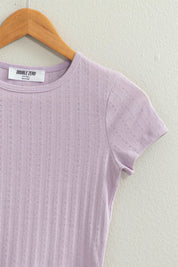 Lavender Pointelle Casey Tee