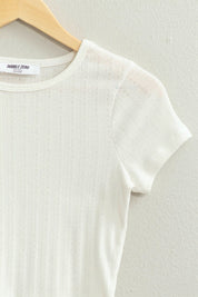 White Pointelle Casey Tee