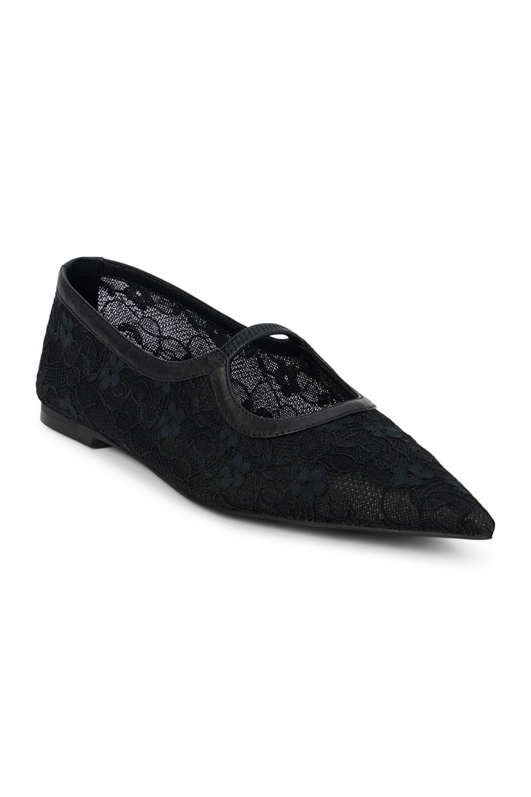 Black Lace Fleur Flat