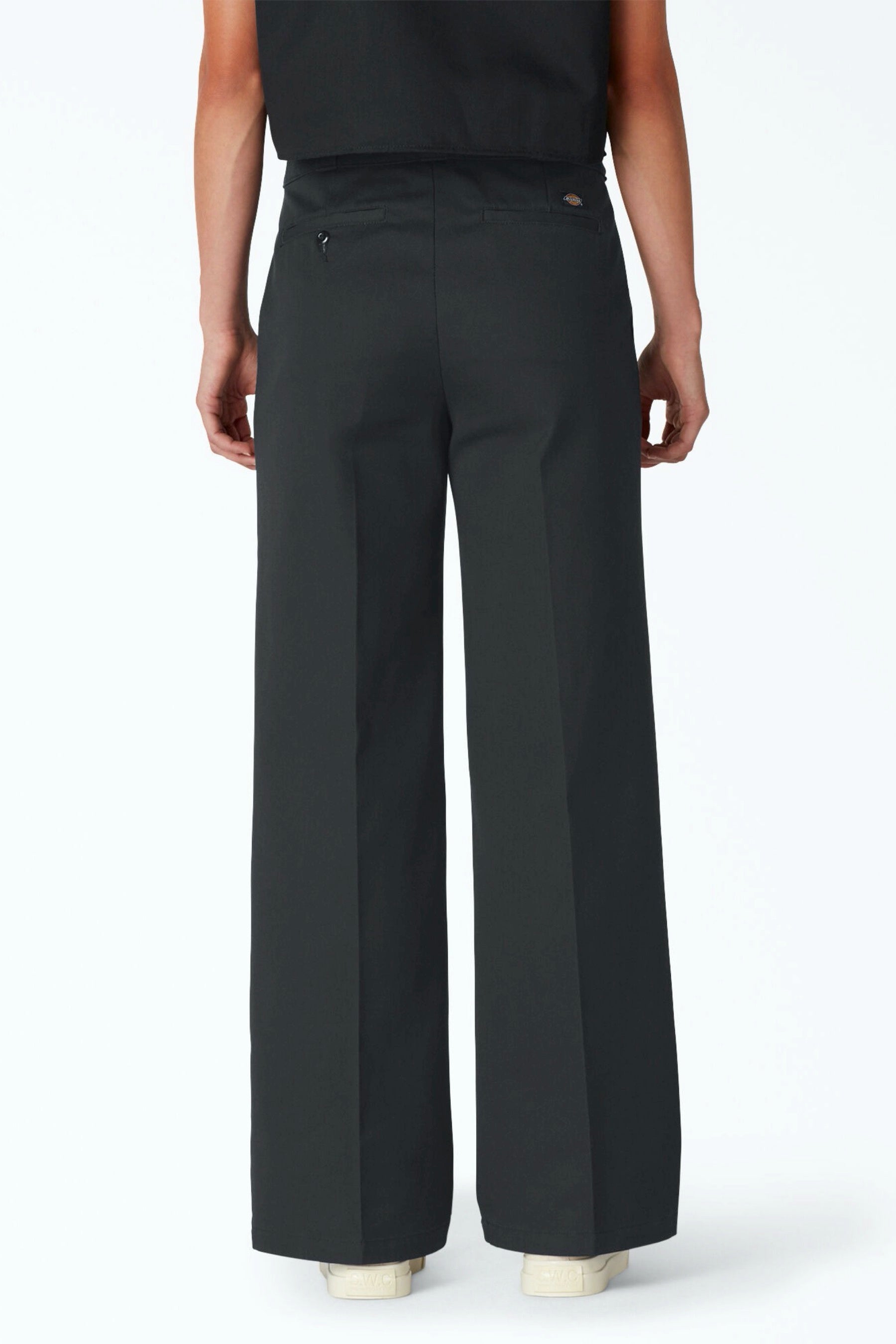 Black Twill Wide Leg Pant