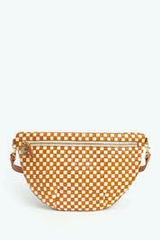 Natural & Cream Woven Checker Grande Fanny