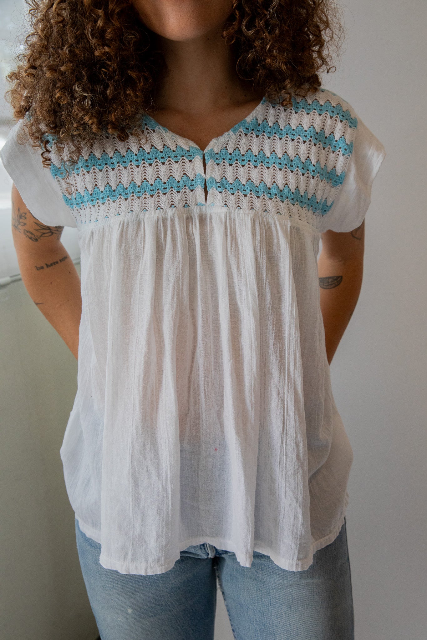 Baby Blue Gauze Blouse