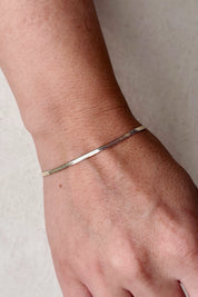 Gold Flat Herringbone Bracelet