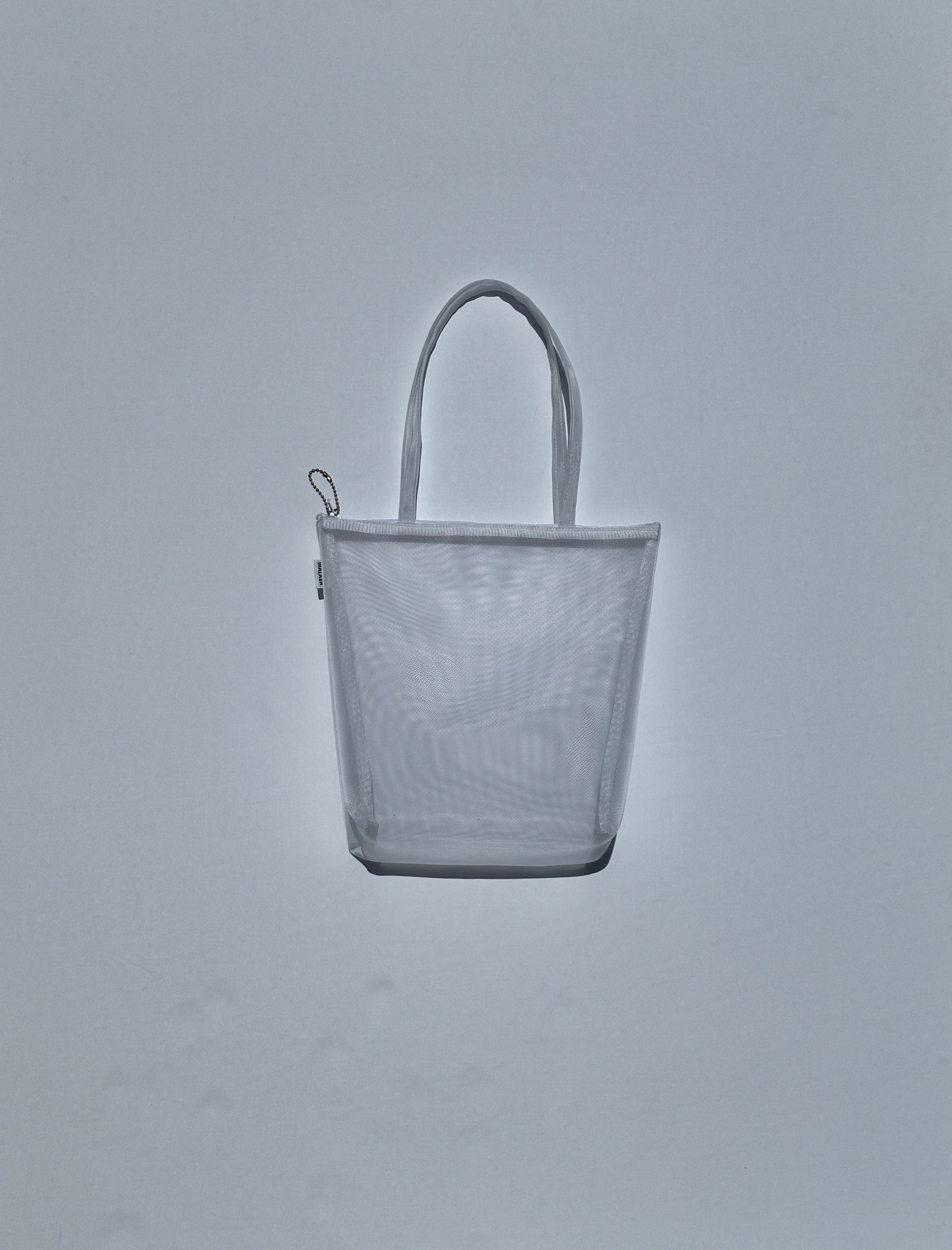 White Mesh Zip Tote