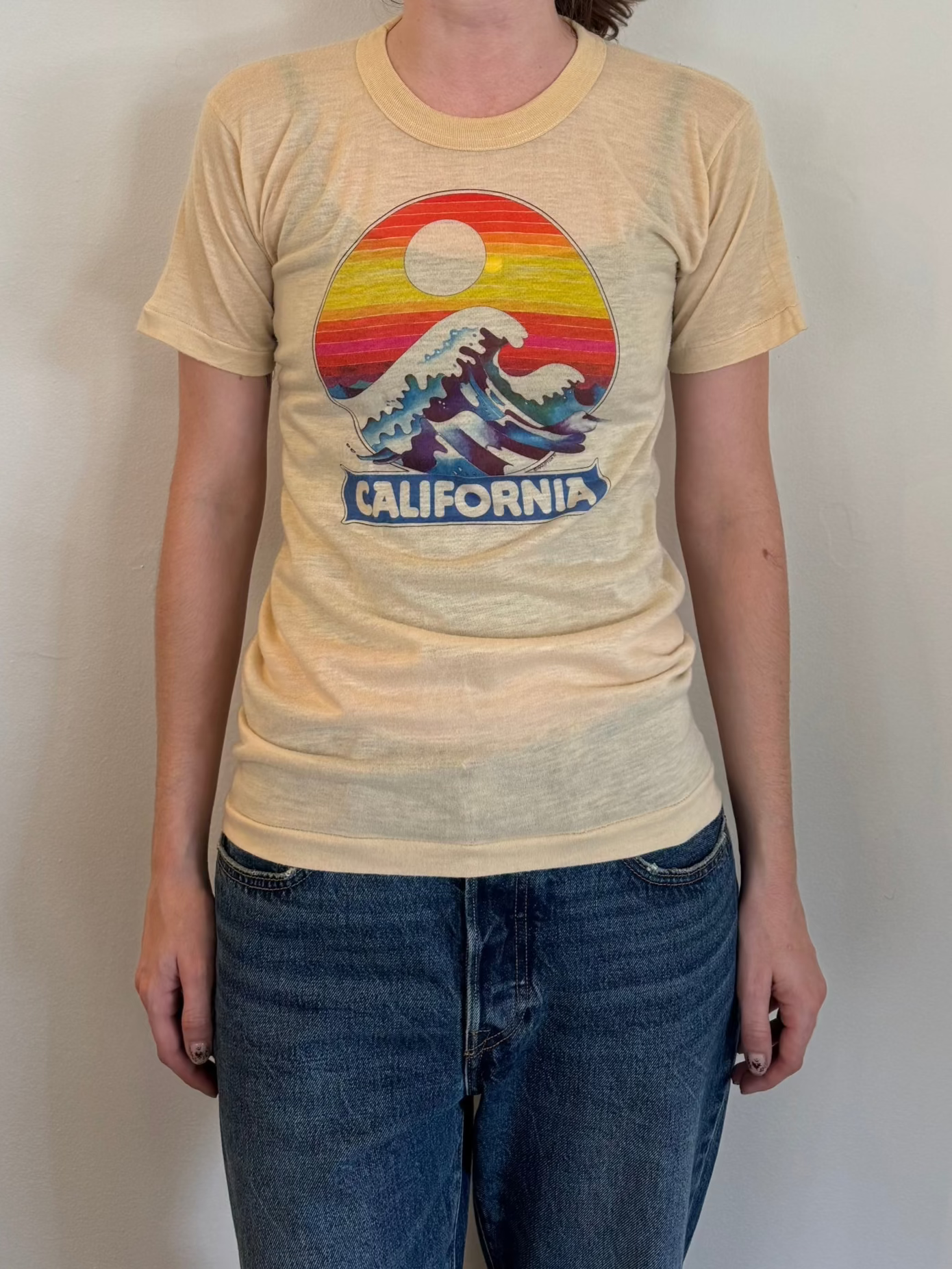 Beige California Sunset Tee