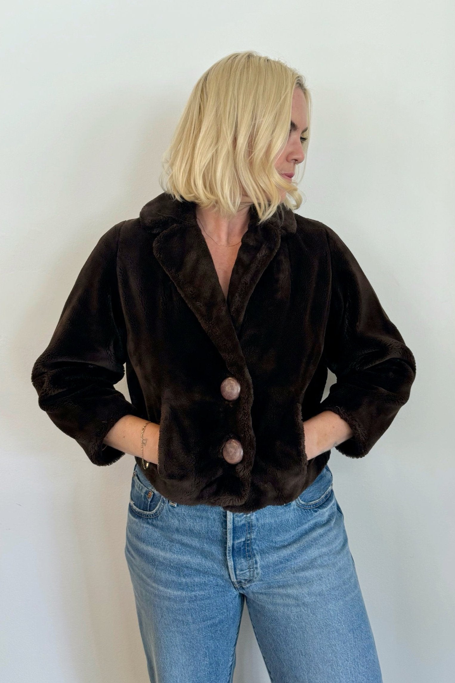 Brown Faux Fur Jacket