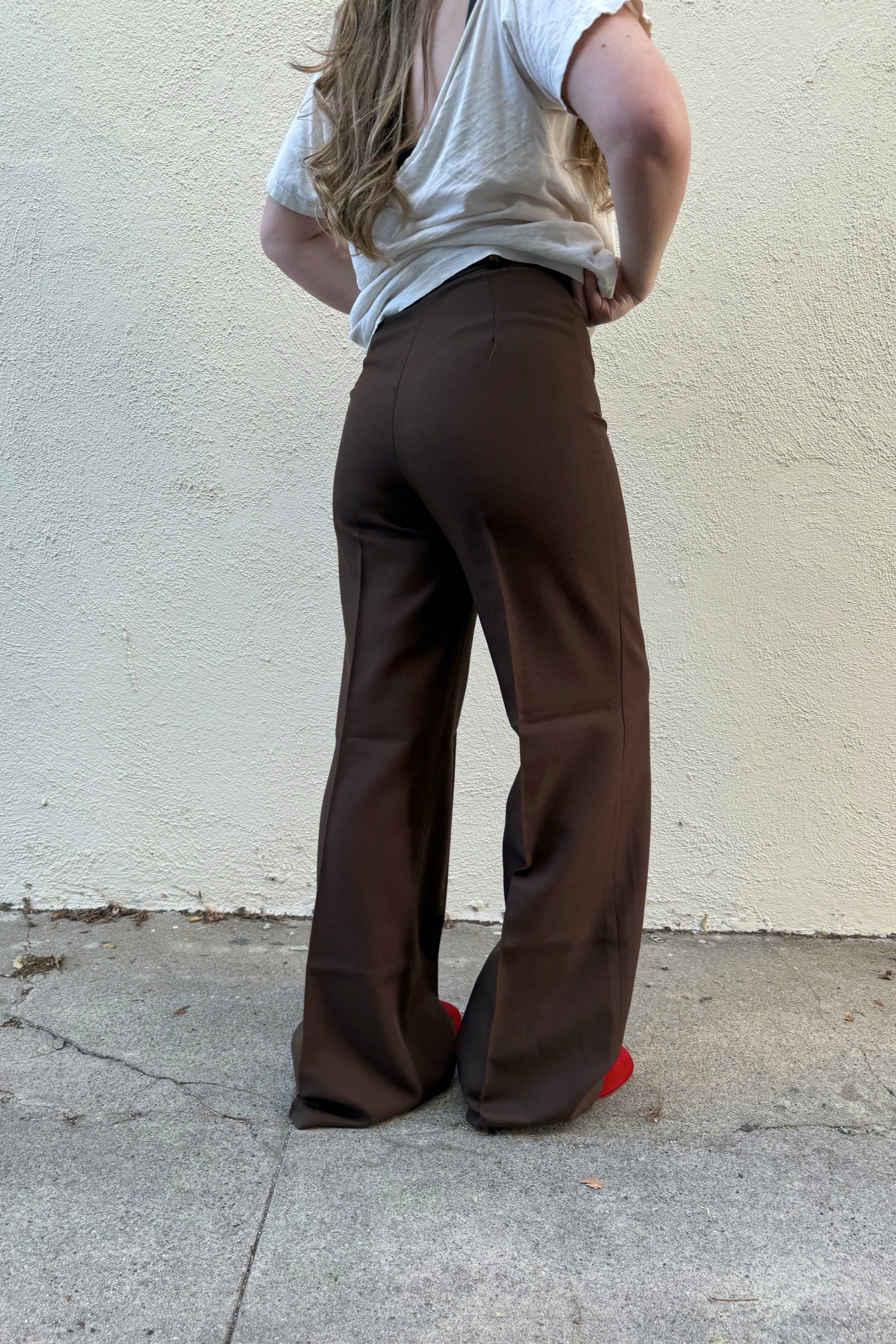 60s Brown High Waist Flare