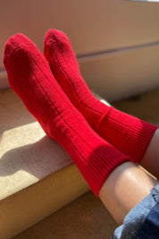 Red Classic Cashmere Socks