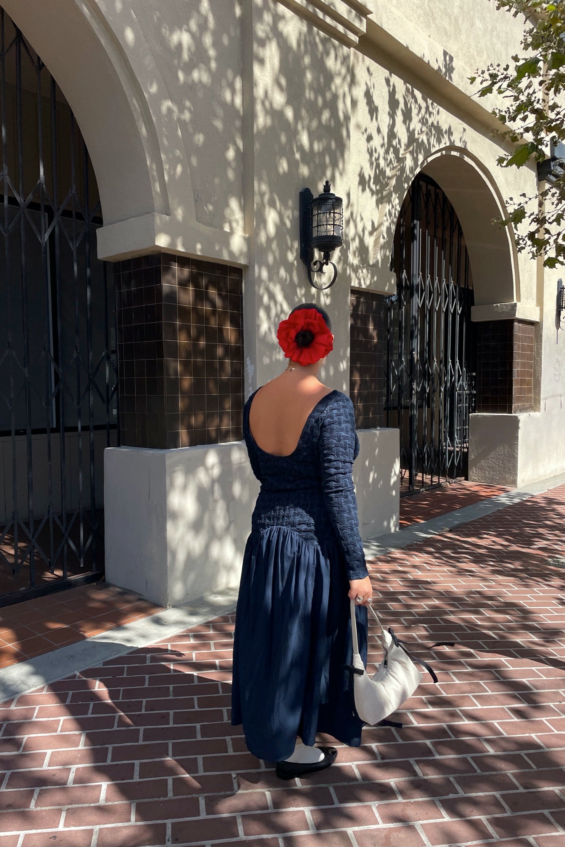 Blue Popcorn Midi Dress