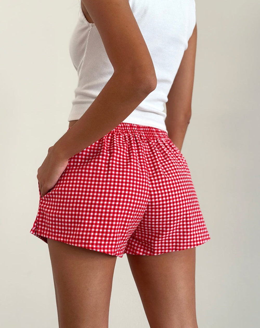 Red Gingham Laboxe Short