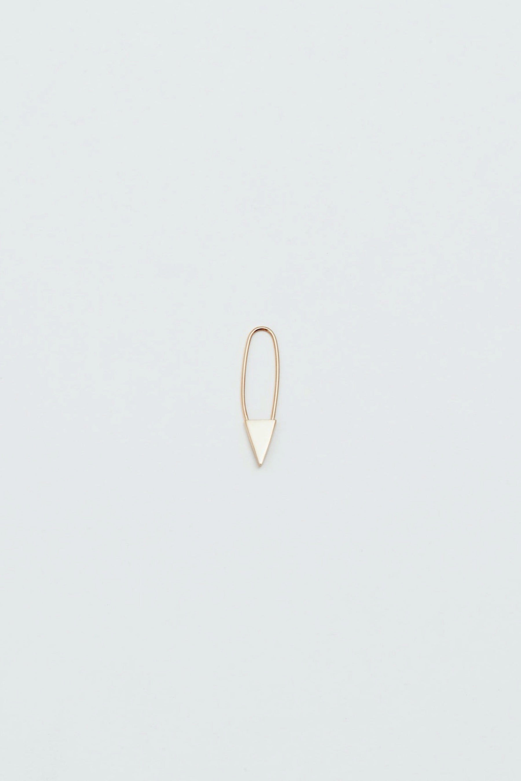 14k Mini Triangle Safety Pin Earring