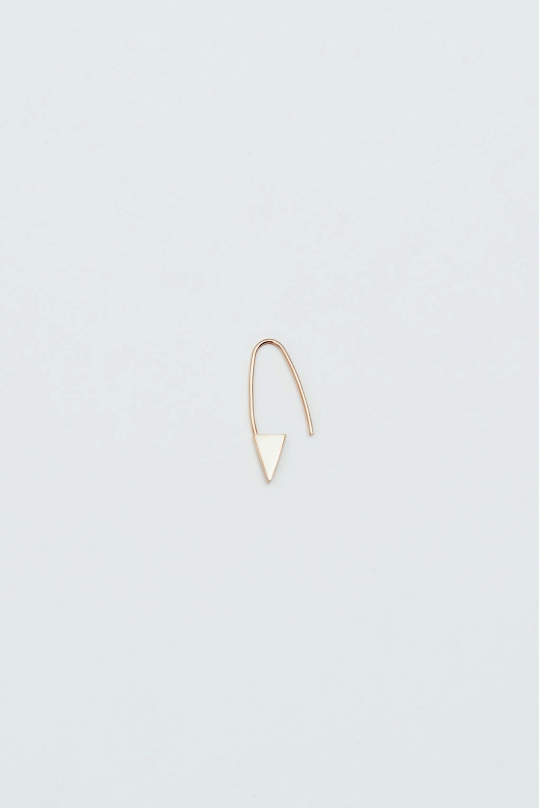 14k Mini Triangle Safety Pin Earring