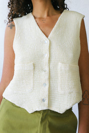 Cream Waffle Vest