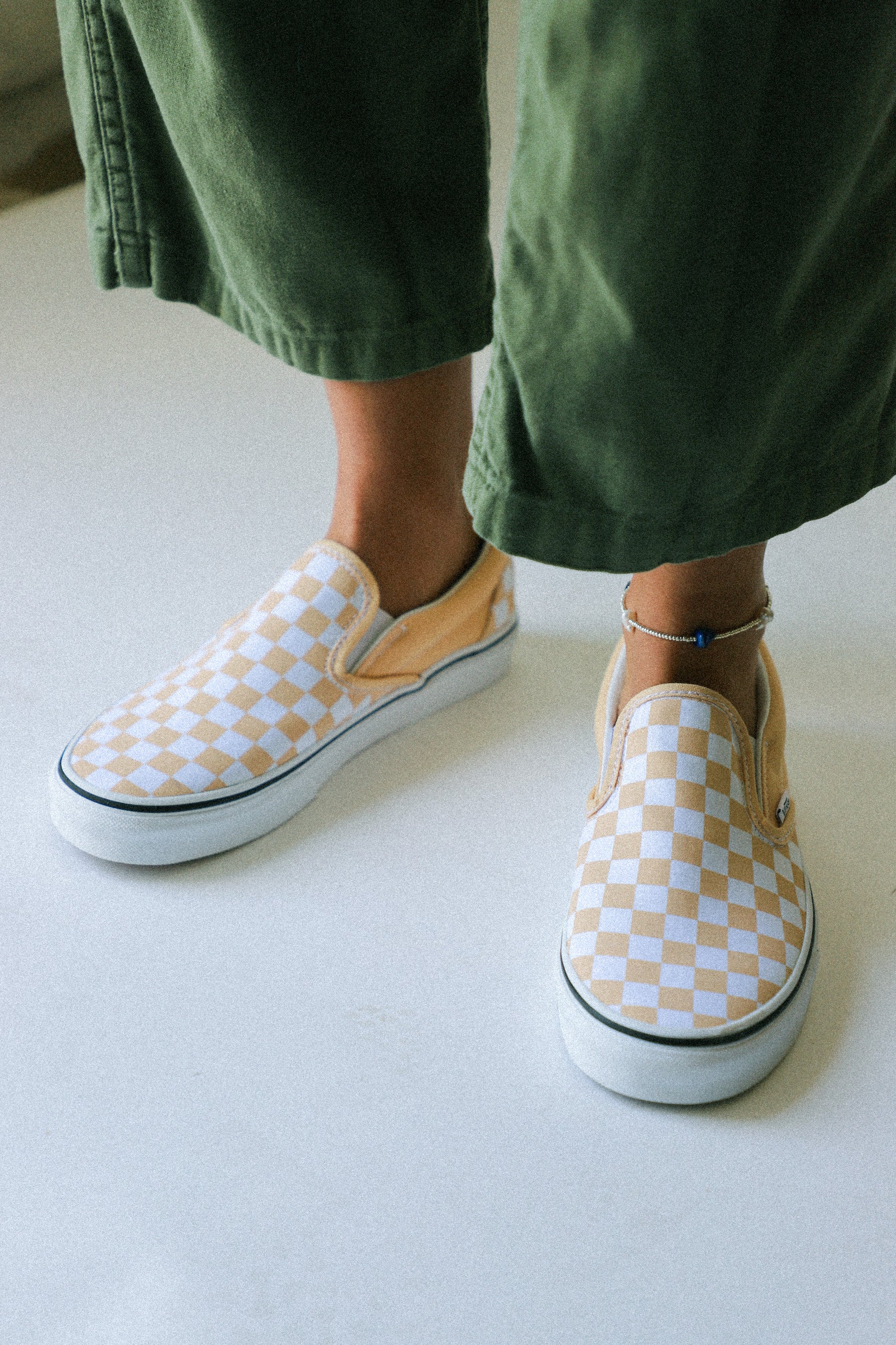 Honey Peach Checkerboard Classic Slip-On