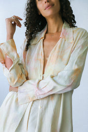 Hand Dyed Silk Button Down