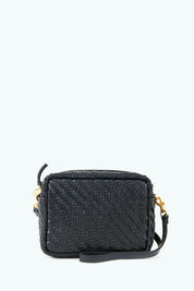 Black Woven Zig Zag Midi Sac