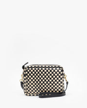 Black & Cream Woven Checker Midi Sac