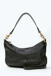 Black Woven Zig Zag Moyen Messenger