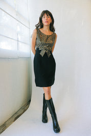 Mod Checkered Metallic Checkered Dress