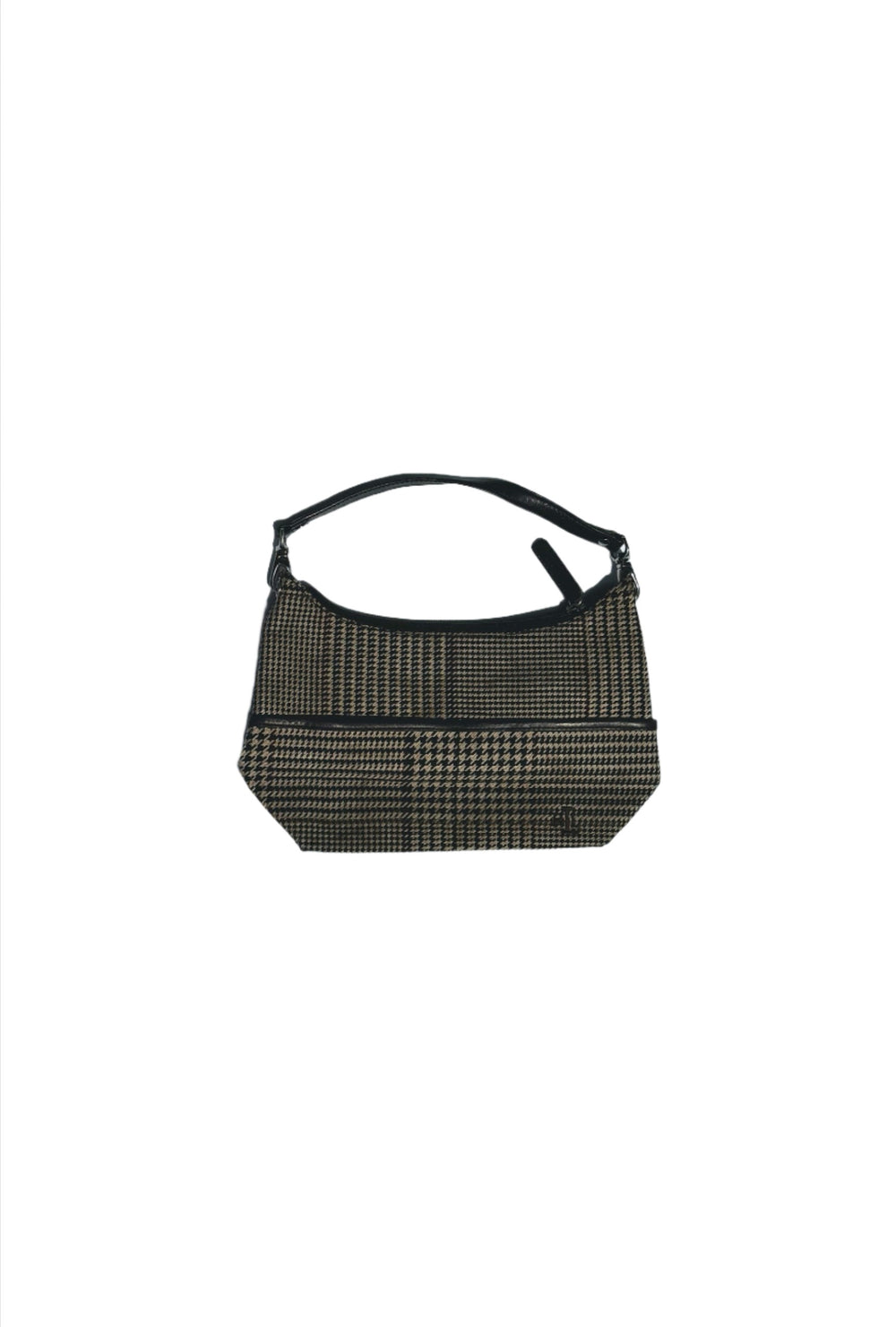 Mini Tan Houndstooth RL Hobo Bag