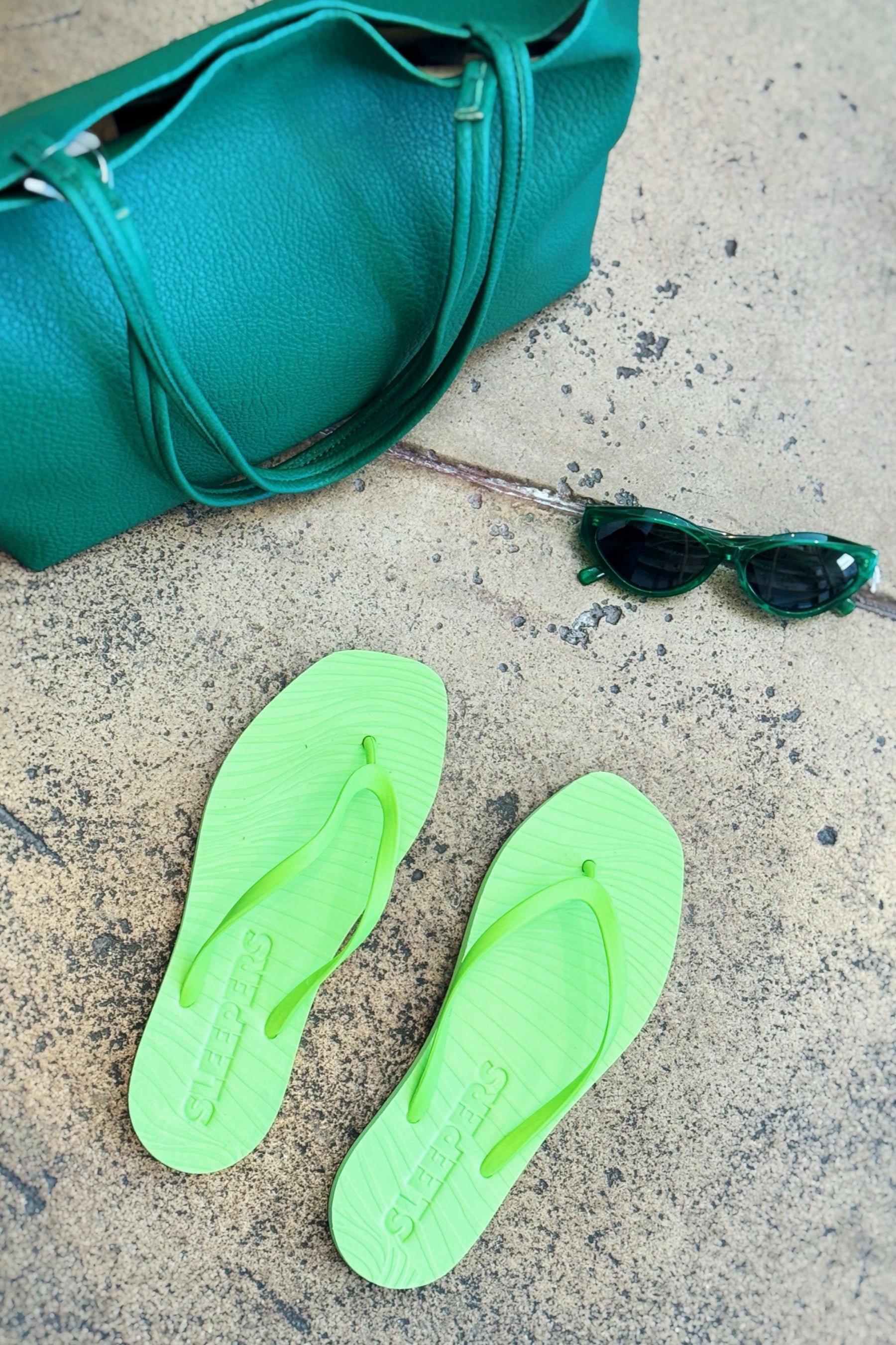 Sap Green Tapered Flip Flops