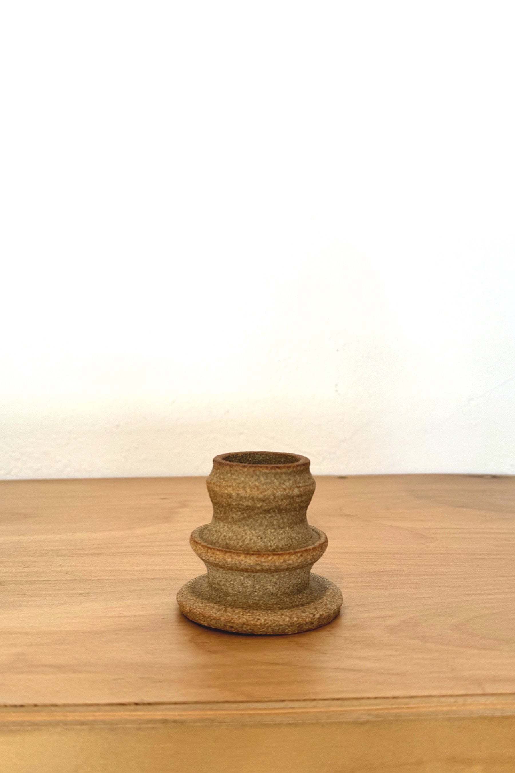 Stoneware Organic Candlestick 006