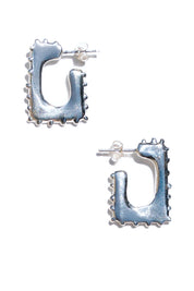 Silver Bright Square Hoops