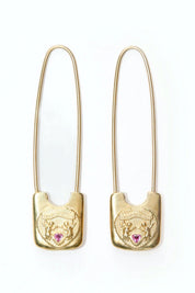 Gold Safety Pin Earrings