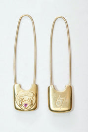 Gold Safety Pin Earrings