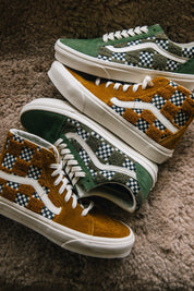 Loden Green Tufted Check Old Skool