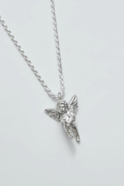 Silver Charm Cherub Necklace