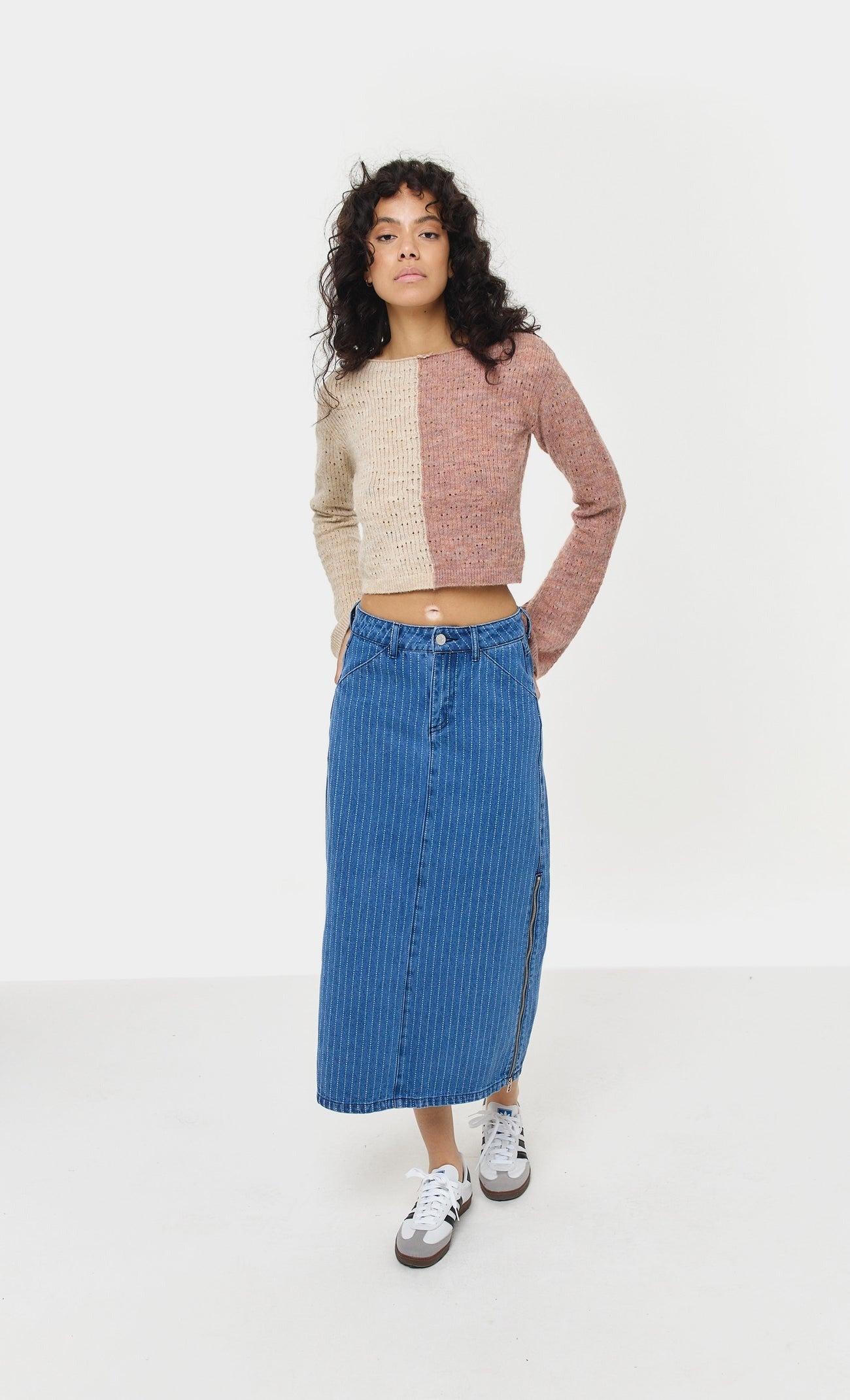 Ecru Pointelle Knit Sweater