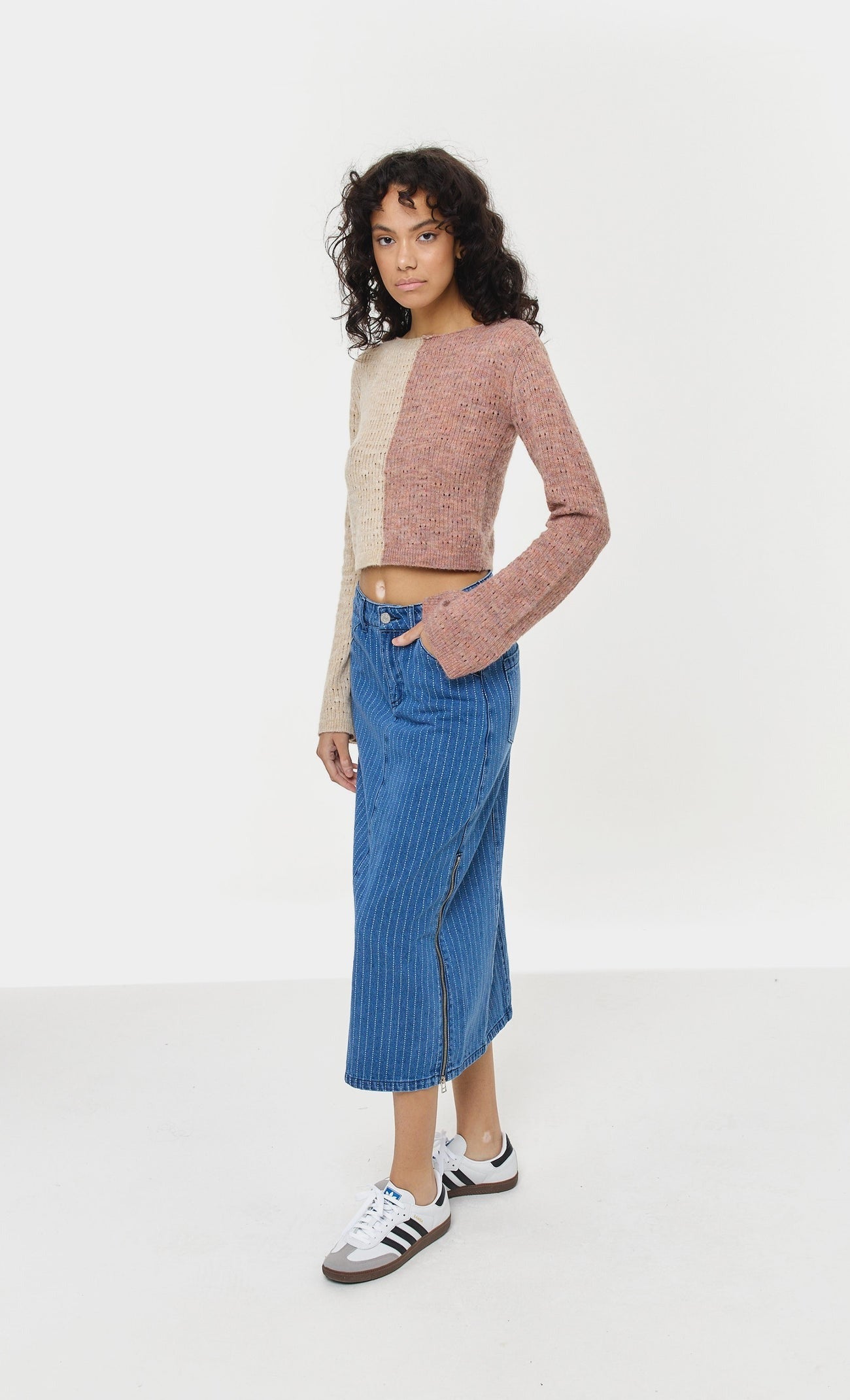 Ecru Pointelle Knit Sweater