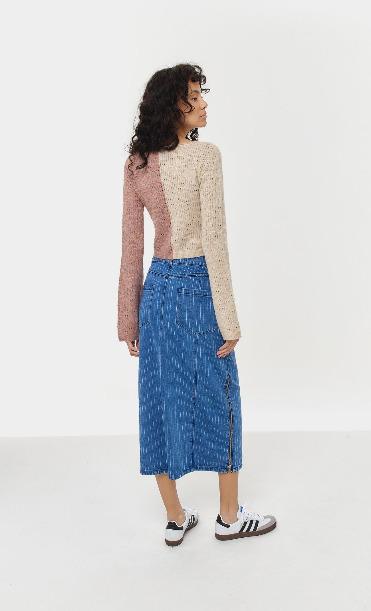 Ecru Pointelle Knit Sweater