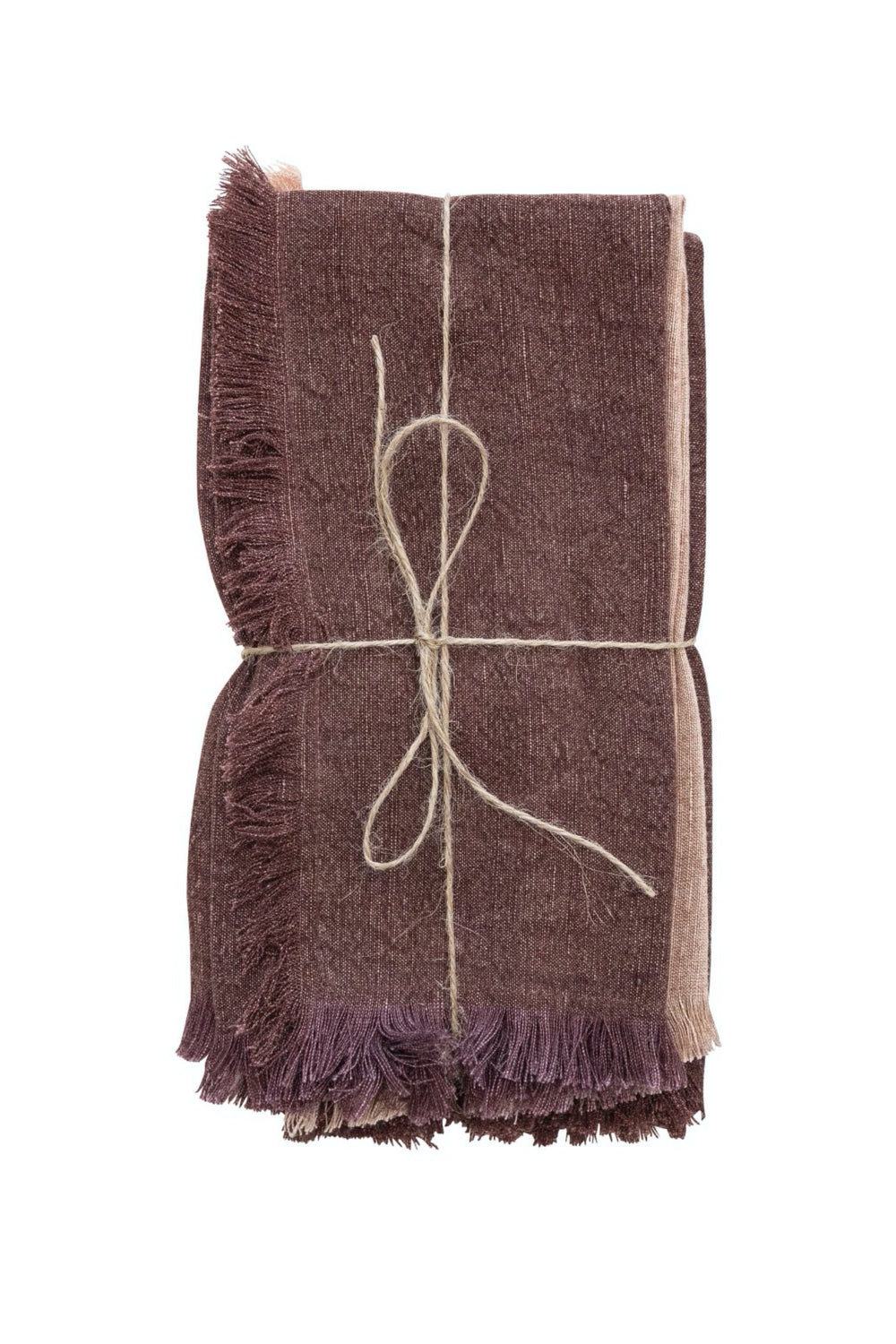 Putty + Aubergine Stonewashed Linen Napkin Set