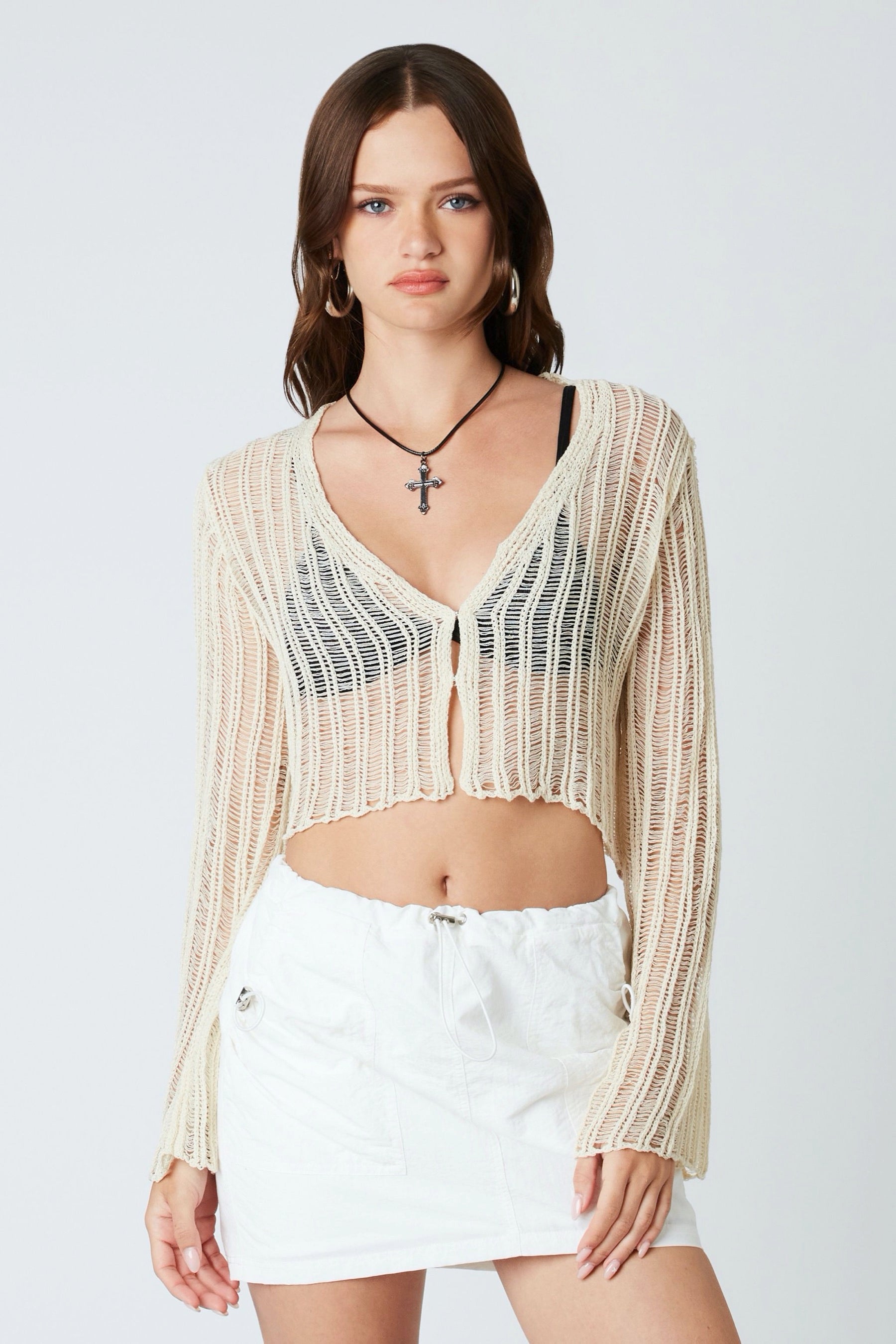 Ecru Crochet Melody Top