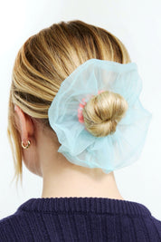 Blue + Punch Organza Scrunchie