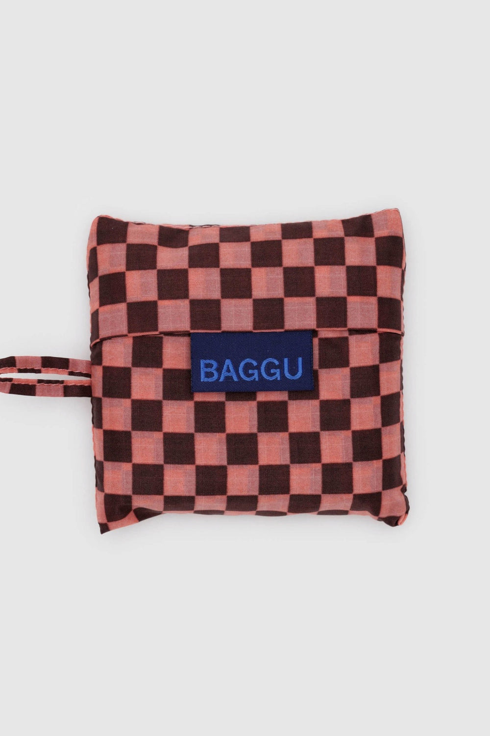 Baby Pink Brown Check Baggu