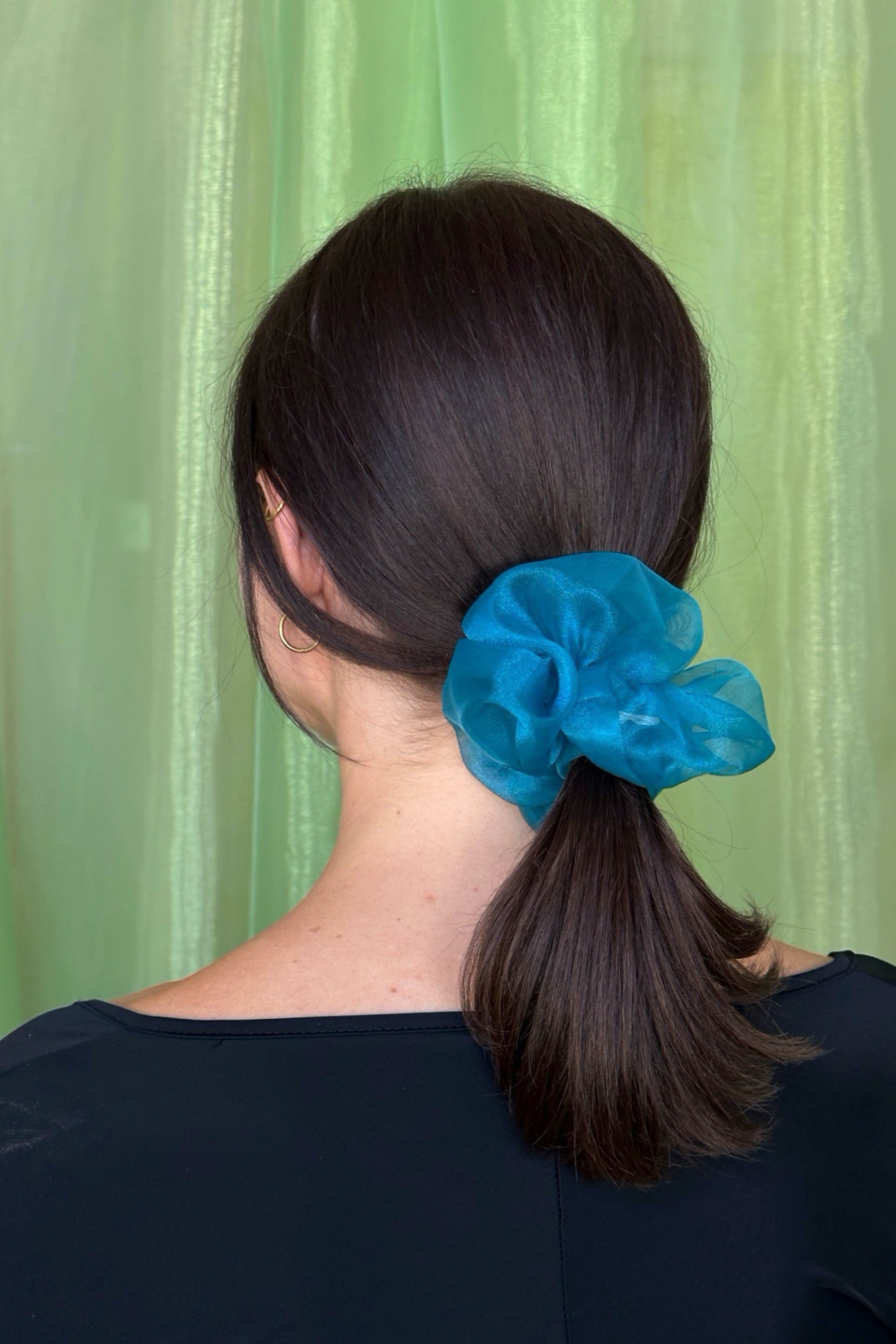 Peacock Mini Organza Scrunchie