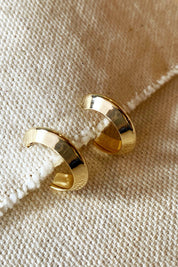 Gold Faceted Hoops