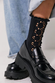 Black Rubies Crochet Socks