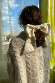 Ivory Giant Bow Scrunchie