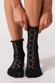 Black Rubies Crochet Socks