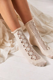 Ivory Rubies Crochet Socks