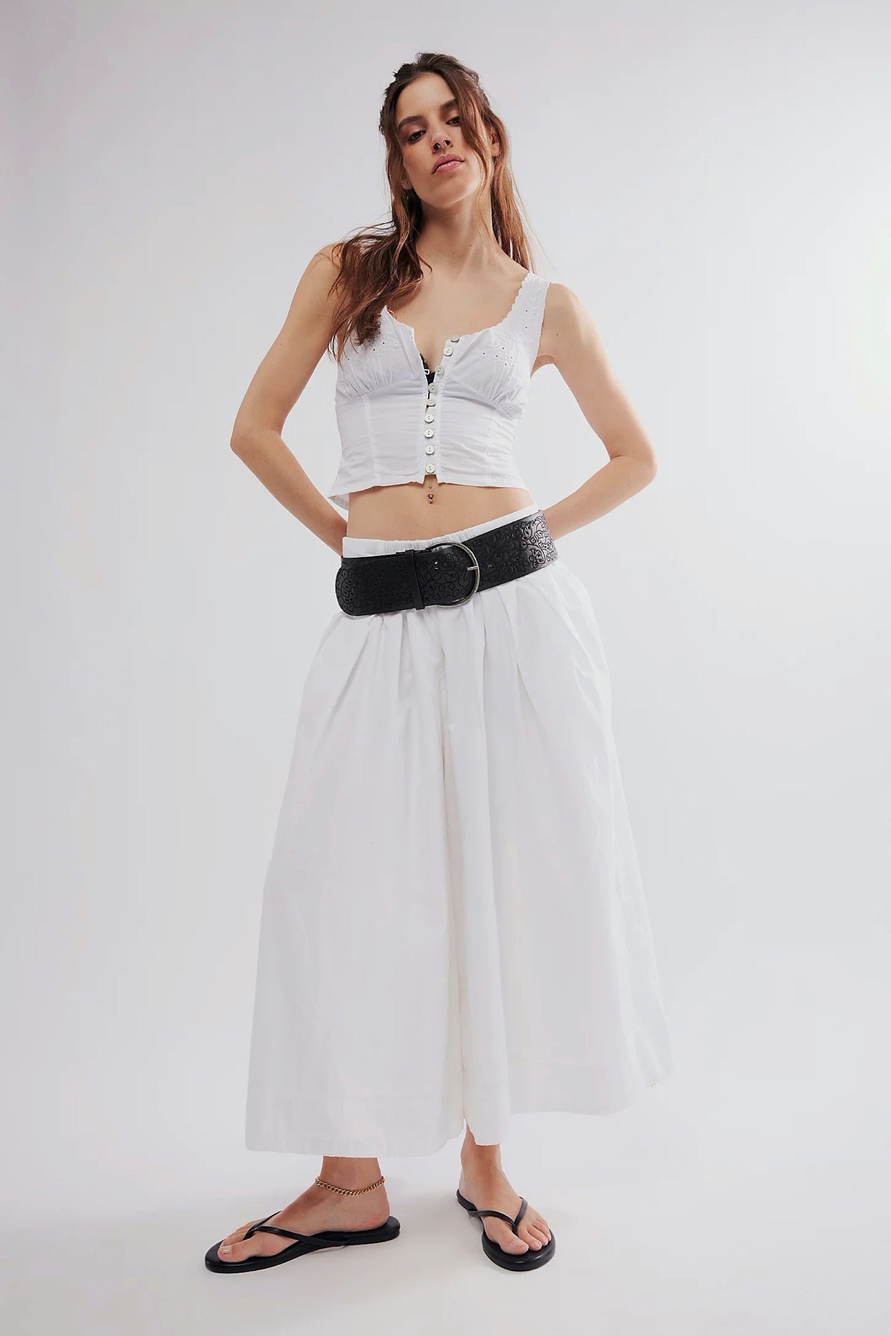 White Into You Eyelet Pant Set