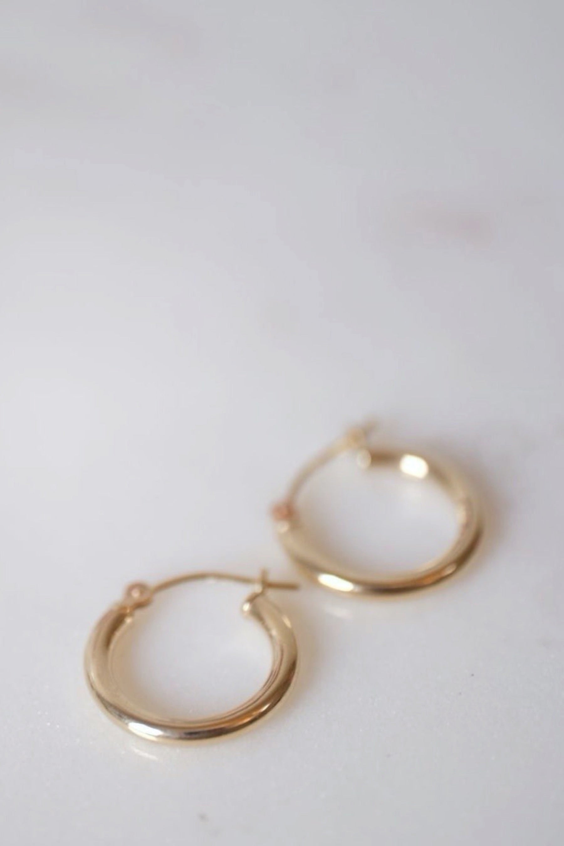 14k Gold Medium NY Hoops