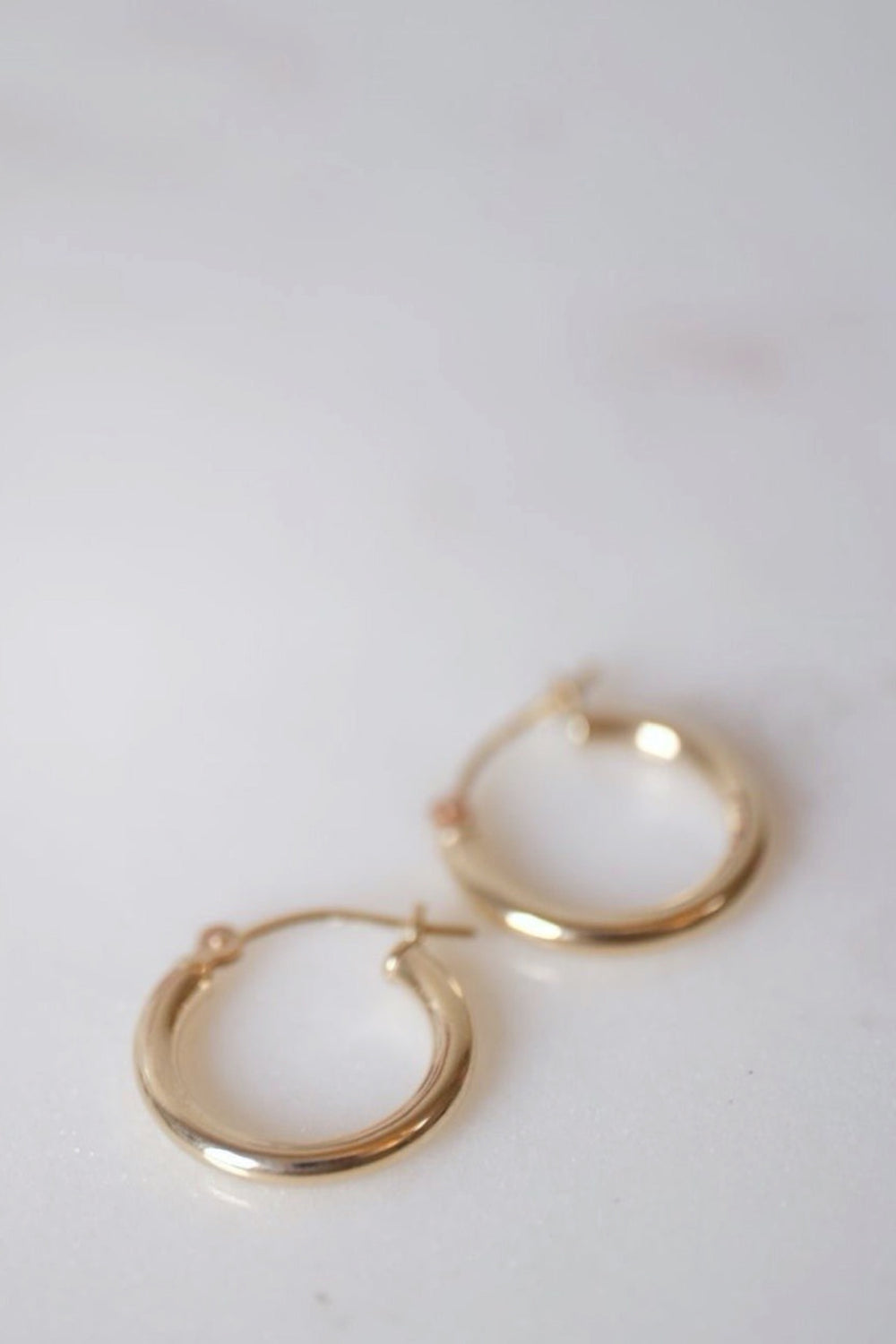 14k Gold Medium NY Hoops