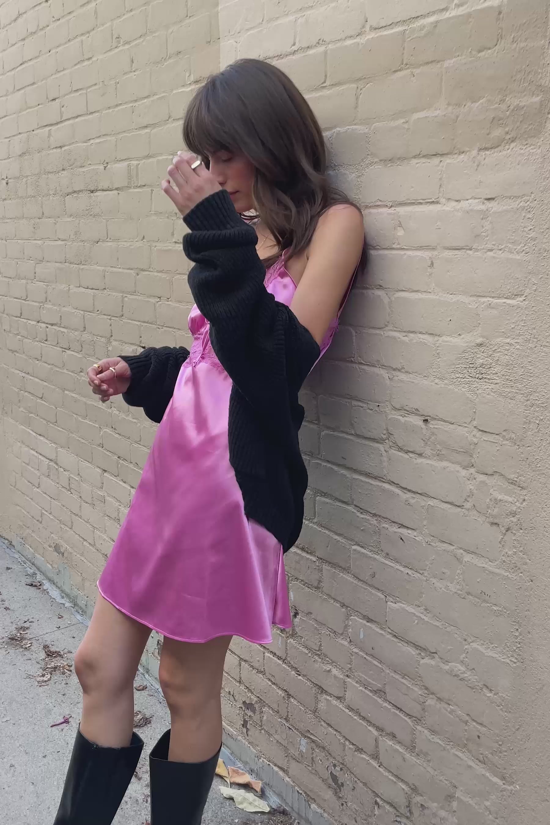 Pink Satin Rina Dress