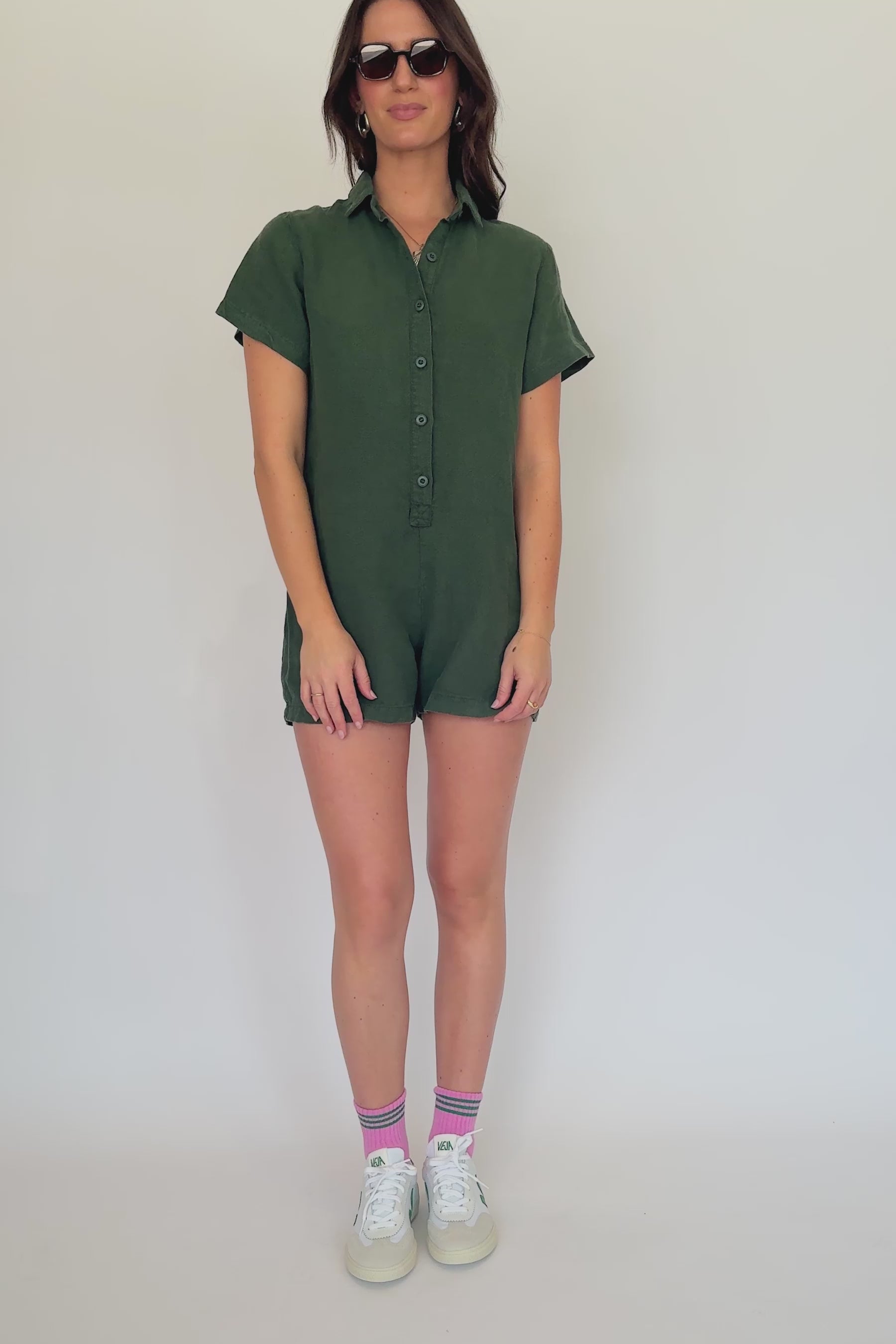 Hunter Green Stillwater Polo Romper